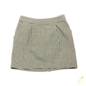 Mango Black and White Gingham Checkered Miniskirt